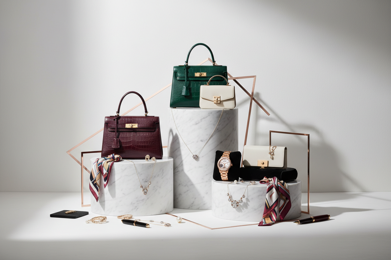 create a picture for luxury store products